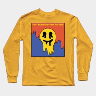 Creepy smile face emoji Long Sleeve T-Shirt